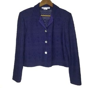 Bundle 5 for $5 - Jessica Howard Knit Sheer Navy Blue Cropped Jacket
